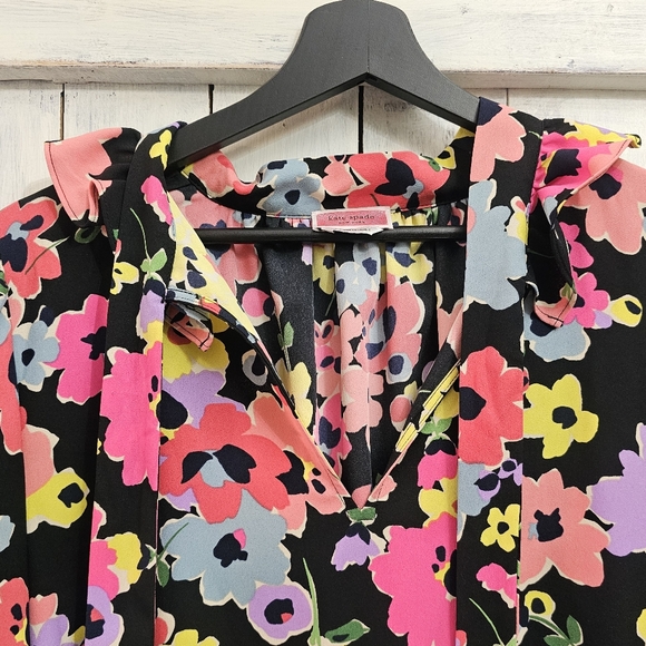Kate Spade Wildflower Bouquet Blouse LARGE - Picture 6 of 8